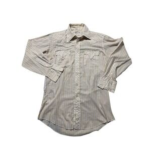 Vintage Fenton Western Button Down Shirt Size M/L 60s 70s Striped Cowboy Shirt